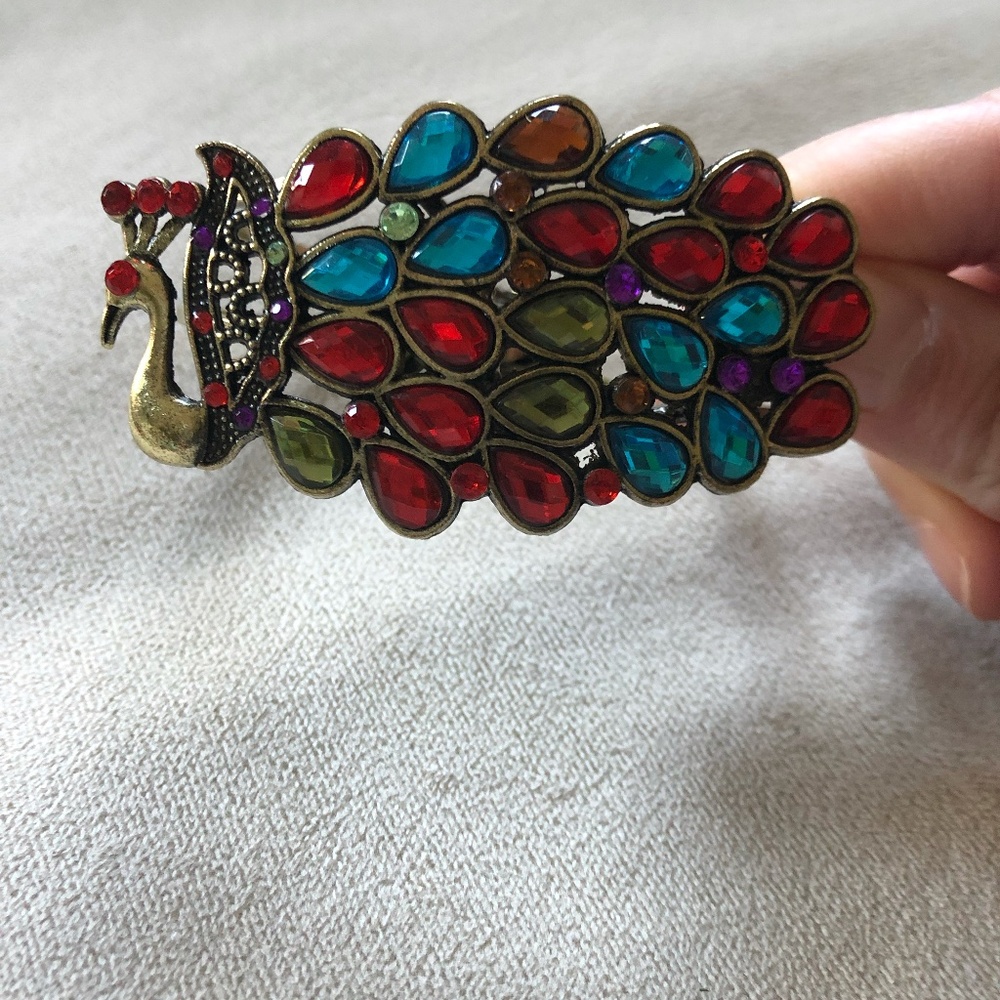 Gorgeous Bedazzled Peacock bracelet